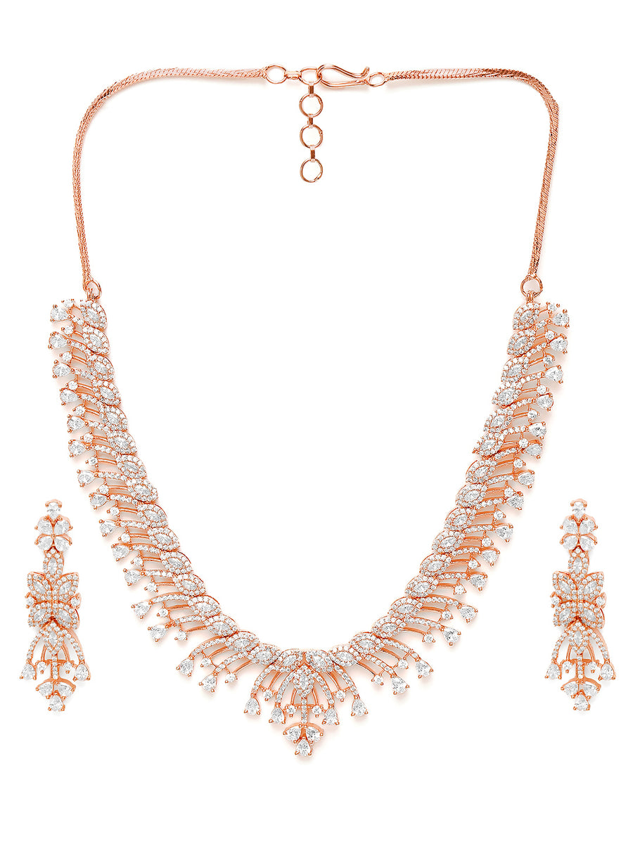 Graceful Evening Wear CZ Necklace Set