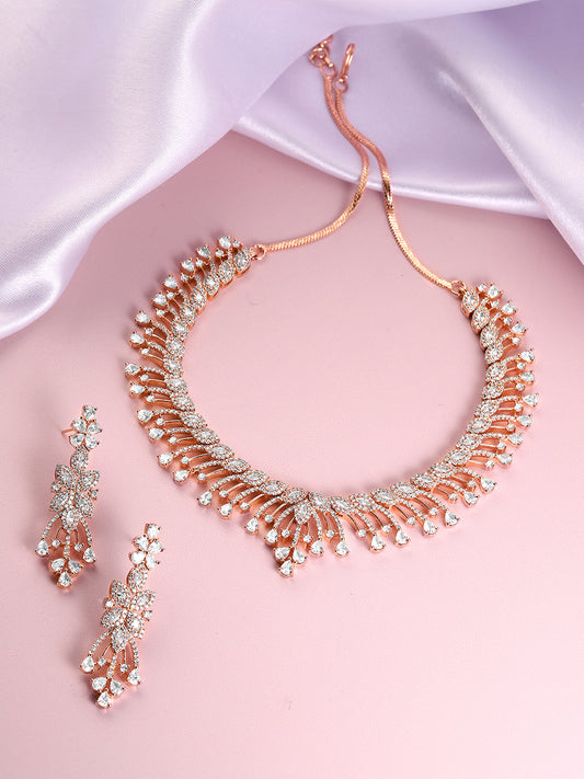 Graceful Evening Wear CZ Necklace Set