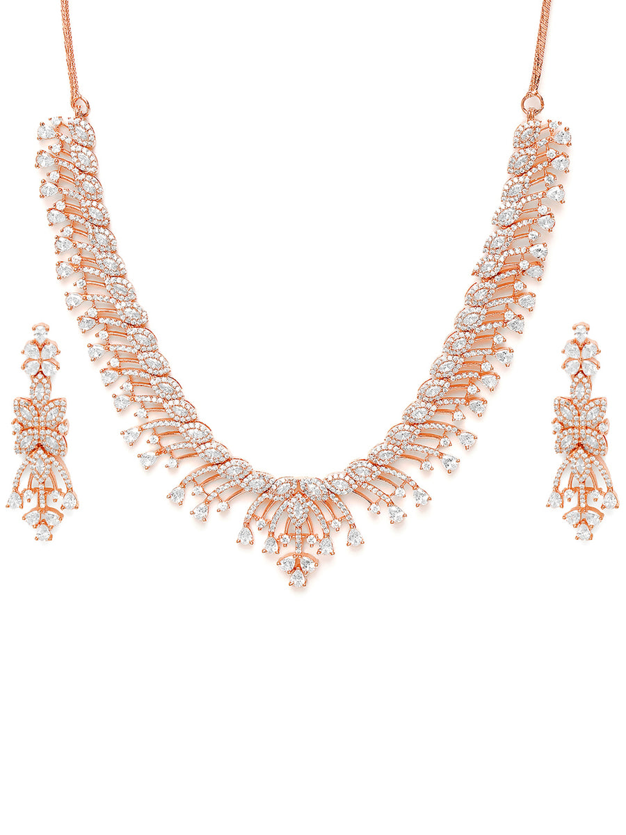 Graceful Evening Wear CZ Necklace Set