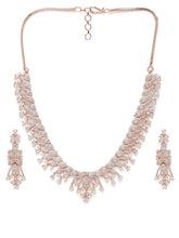 Graceful Evening Wear CZ Necklace Set | Elegant Fashion Jewellery by Peora

