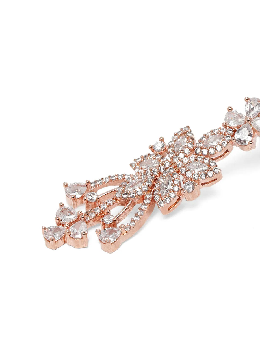 Graceful Evening Wear CZ Necklace Set | Elegant Fashion Jewellery by Peora

