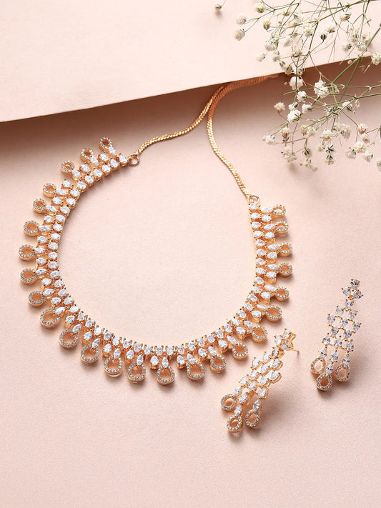 Exquisite CZ Stone Necklace Set