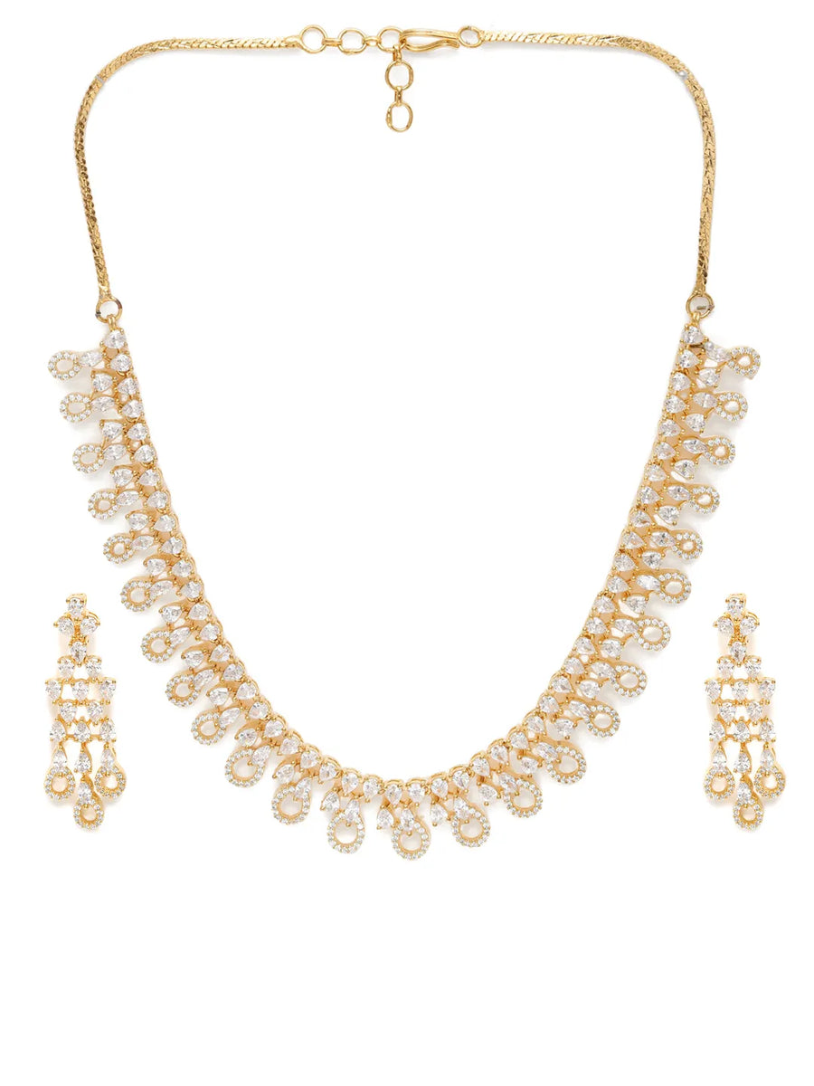 Exquisite CZ Stone Necklace Set