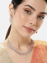 Sparkling CZ Necklace Set with Design