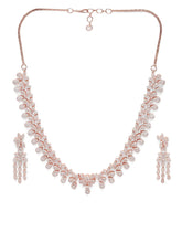 Sparkling CZ Necklace Set with Design