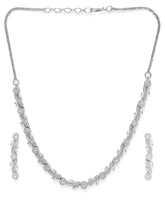 CZ Necklace with Vine Leaf Design