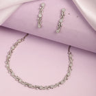 CZ Necklace with Vine Leaf Design