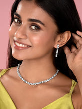 CZ Necklace with Vine Leaf Design