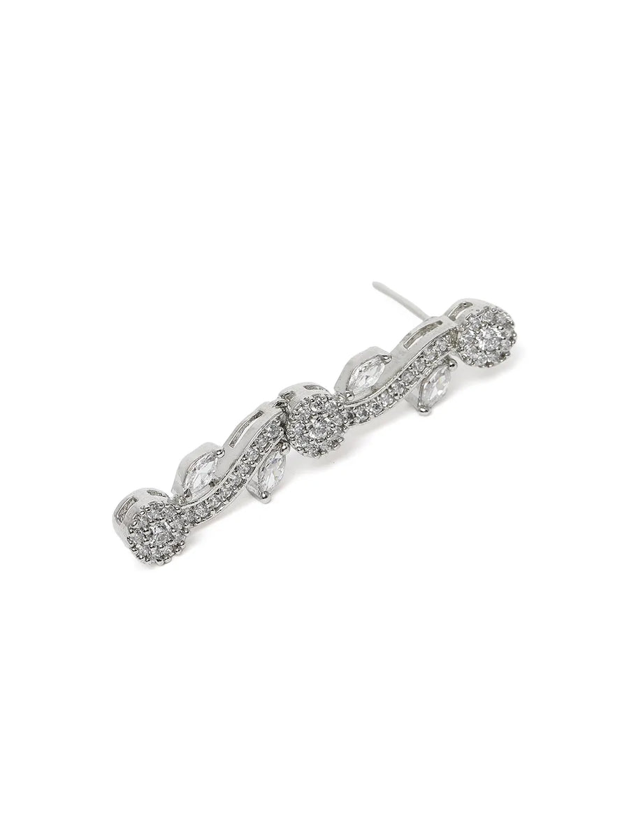 CZ Necklace with Vine Leaf Design