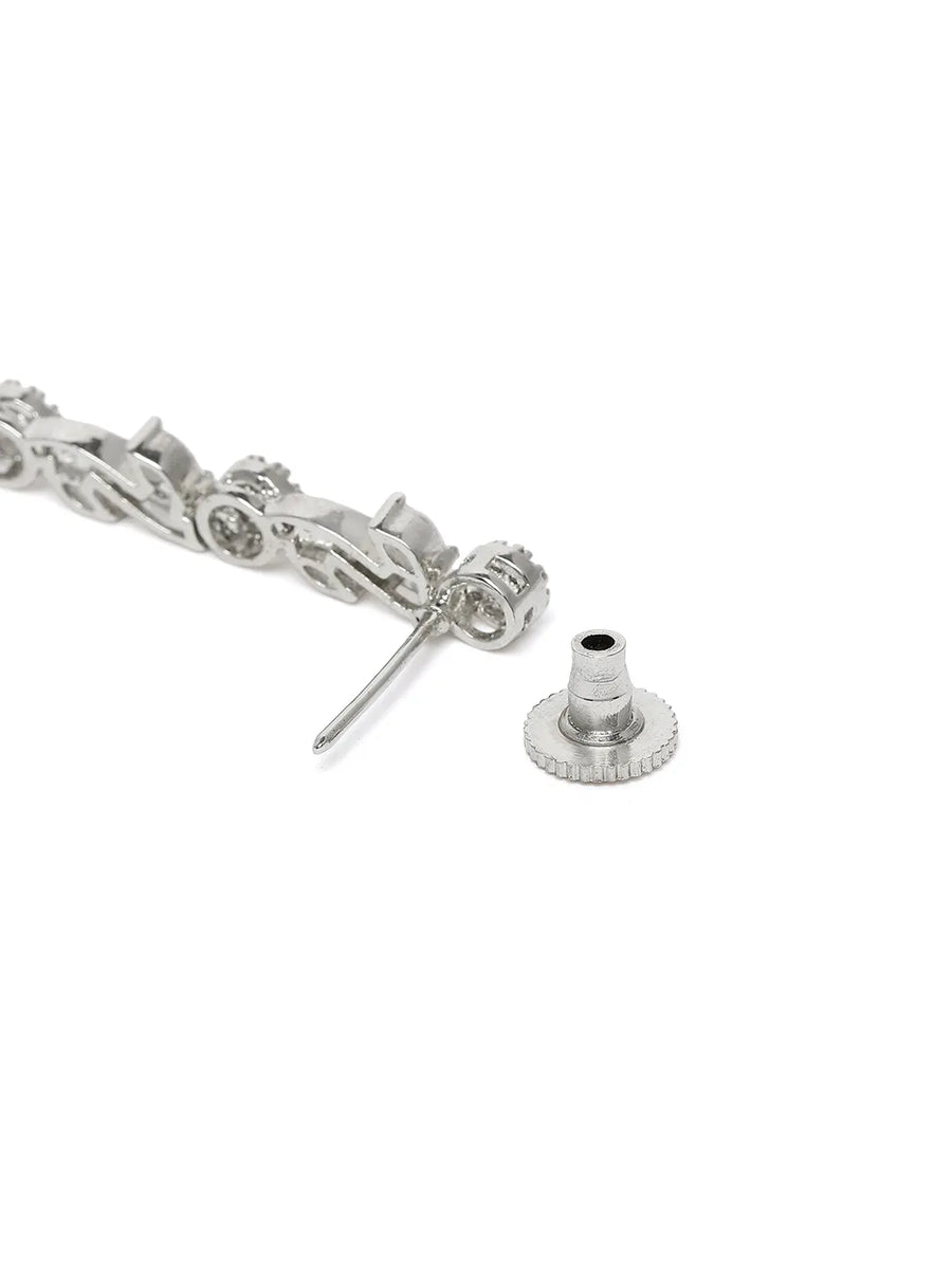 CZ Necklace with Vine Leaf Design