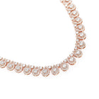 Teardrop Shaped CZ Necklace Earring Set - Rose Gold