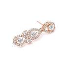Teardrop Shaped CZ Necklace Earring Set - Rose Gold
