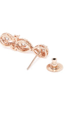 Teardrop Shaped CZ Necklace Earring Set - Rose Gold