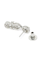 Teardrop Shaped CZ Necklace Earring Set - Silver