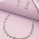 Opulent CZ Round Cluster Necklace Set