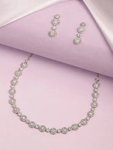 Opulent CZ Round Cluster Necklace Set