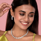 Opulent CZ Round Cluster Necklace Set