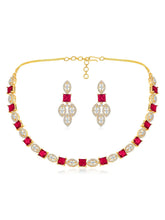 Radiant Lush Glow CZ Necklace Design - Gold - Rani Pink
