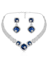 Stunning Blue & White CZ Gold Set