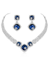 Stunning Blue & White CZ Gold Set