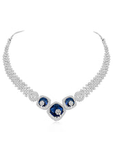 Stunning Blue & White CZ Gold Set