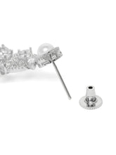 CZ & Pearl Studded Necklace Set - Silver