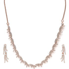 CZ Studded Flowing Charm Necklace Set