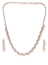 CZ Studded Flowing Charm Necklace Set