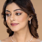 CZ Studded Flowing Charm Necklace Set