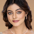 CZ Studded Flowing Charm Necklace Set