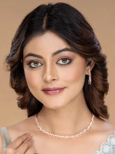 CZ Studded Flowing Charm Necklace Set