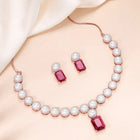 Sparkling CZ & Pearl Necklace Set