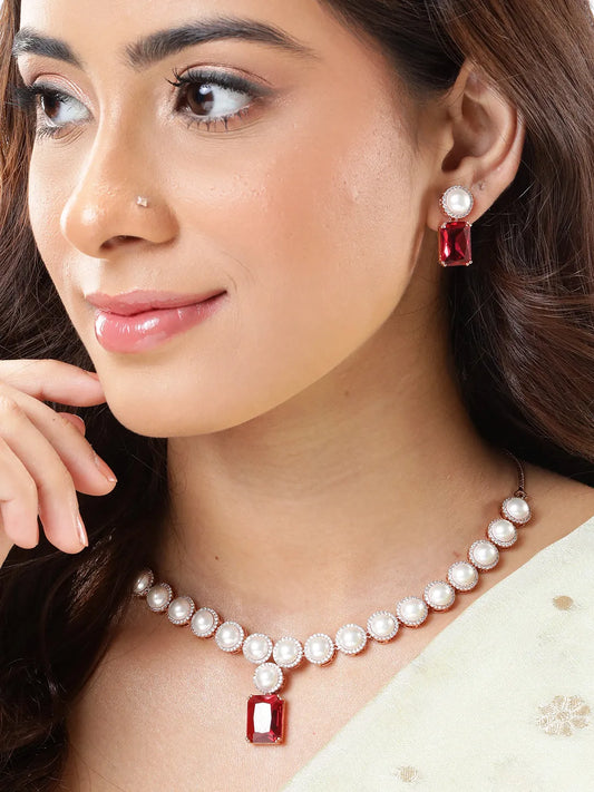 Pearl Necklace Set | Elegant Fashion Jewellery by Peora