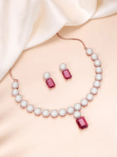 Sparkling CZ & Pearl Necklace Set
