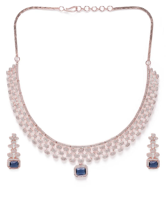 Sparkling Cascade Sapphire Necklace Set
