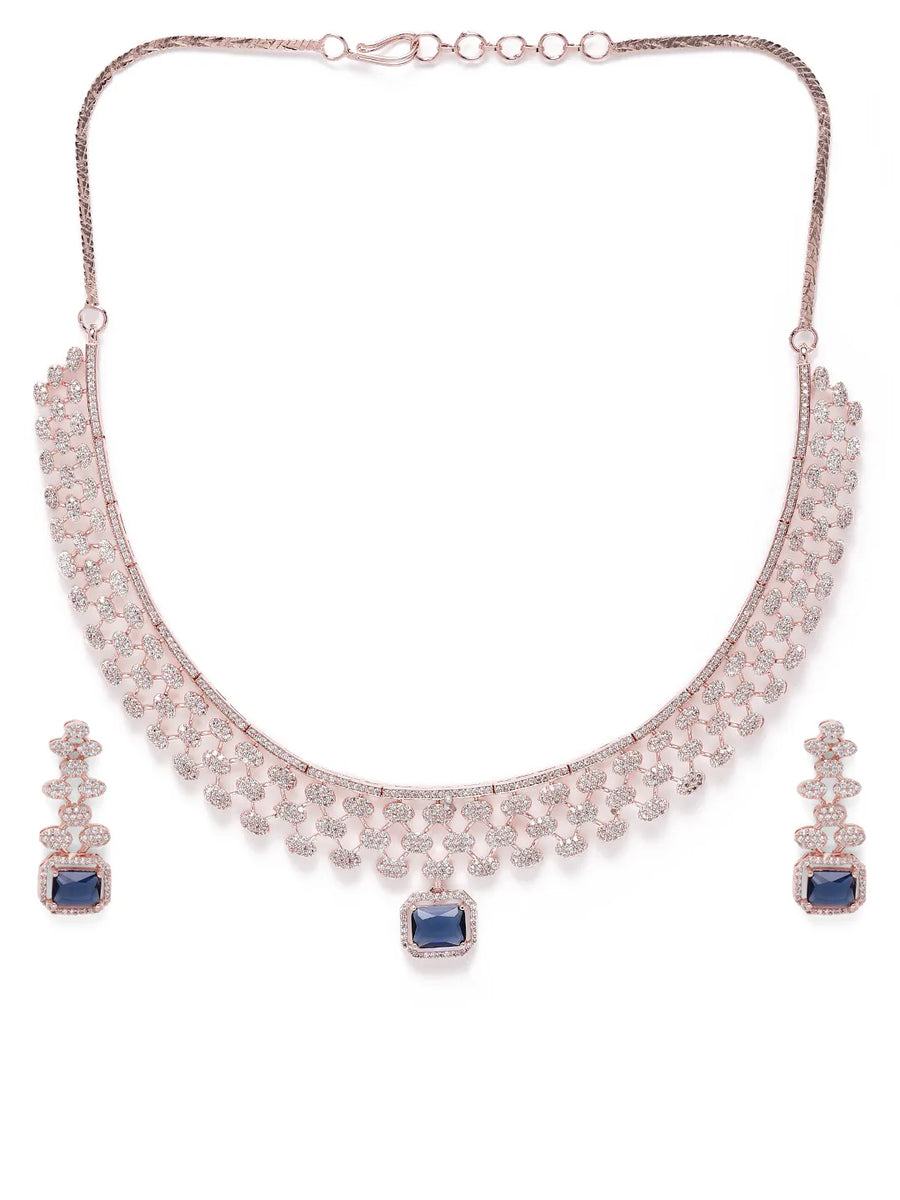 Sparkling Cascade Sapphire Necklace Set