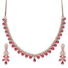 Royal Flow CZ Ruby Necklace Set
