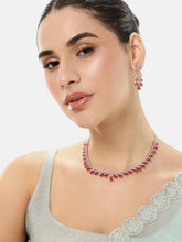 Royal Flow CZ Ruby Necklace Set