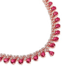 Royal Flow CZ Ruby Necklace Set