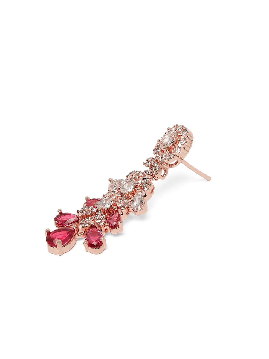 Royal Flow CZ Ruby Necklace Set