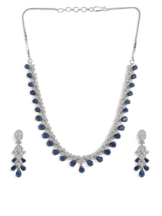 Luxurious Crystal Leaf Necklace Set