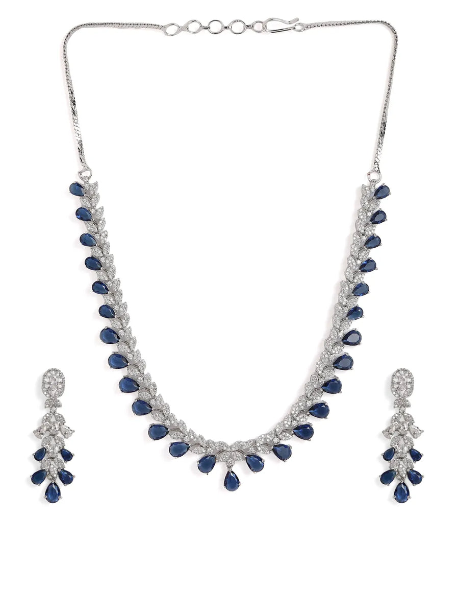 Luxurious Crystal Leaf Necklace Set
