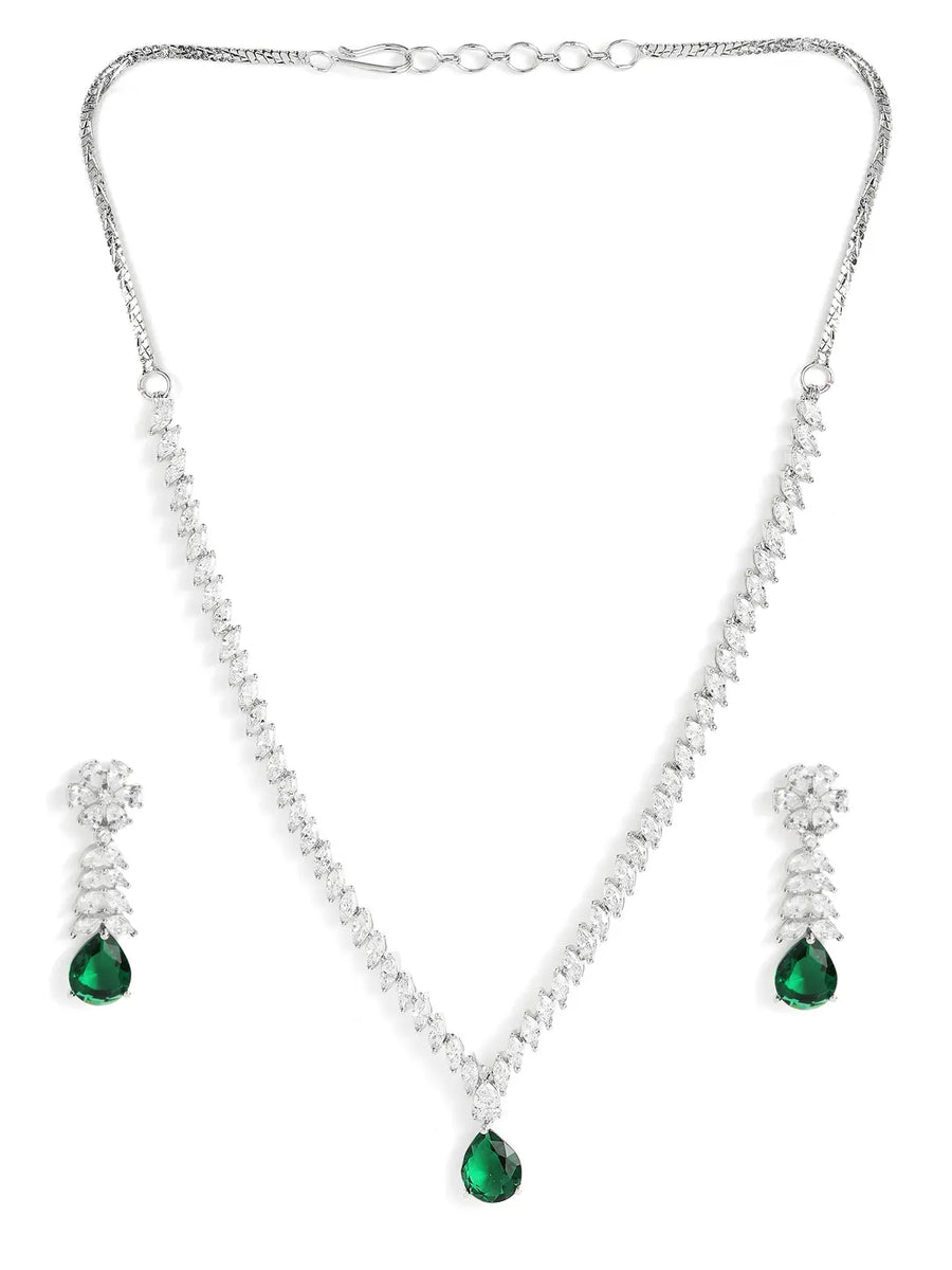 Elegant Crystal Drop Necklace Earring