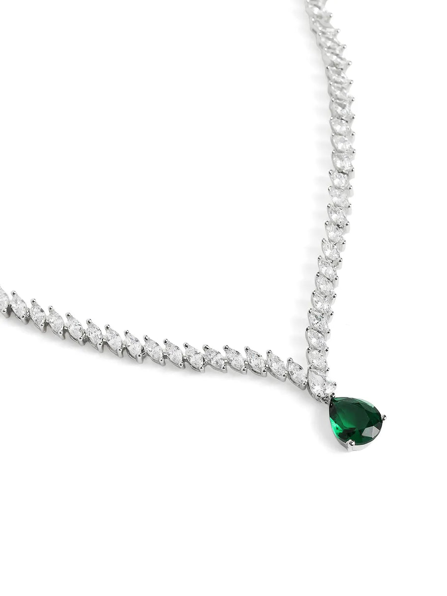 Elegant Crystal Drop Necklace Earring