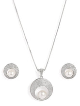Classic Orbit Pearl CZ Pendant Set