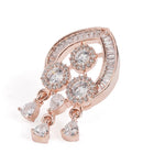 Graceful CZ Dangle Pendant & Earrings - Rose Gold