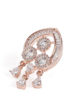 Graceful CZ Dangle Pendant & Earrings - Rose Gold