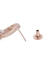 Graceful CZ Dangle Pendant & Earrings - Rose Gold