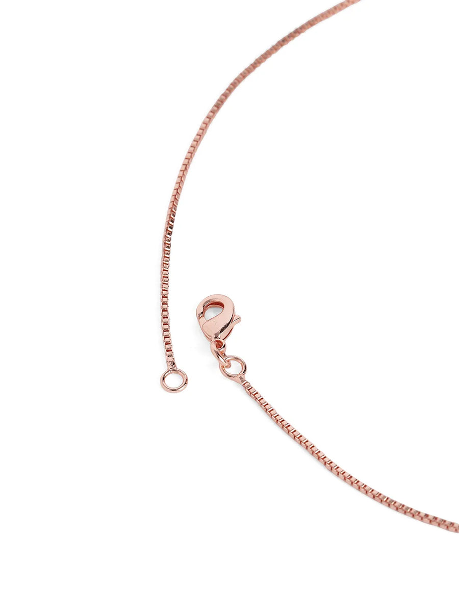 Graceful CZ Dangle Pendant & Earrings - Rose Gold