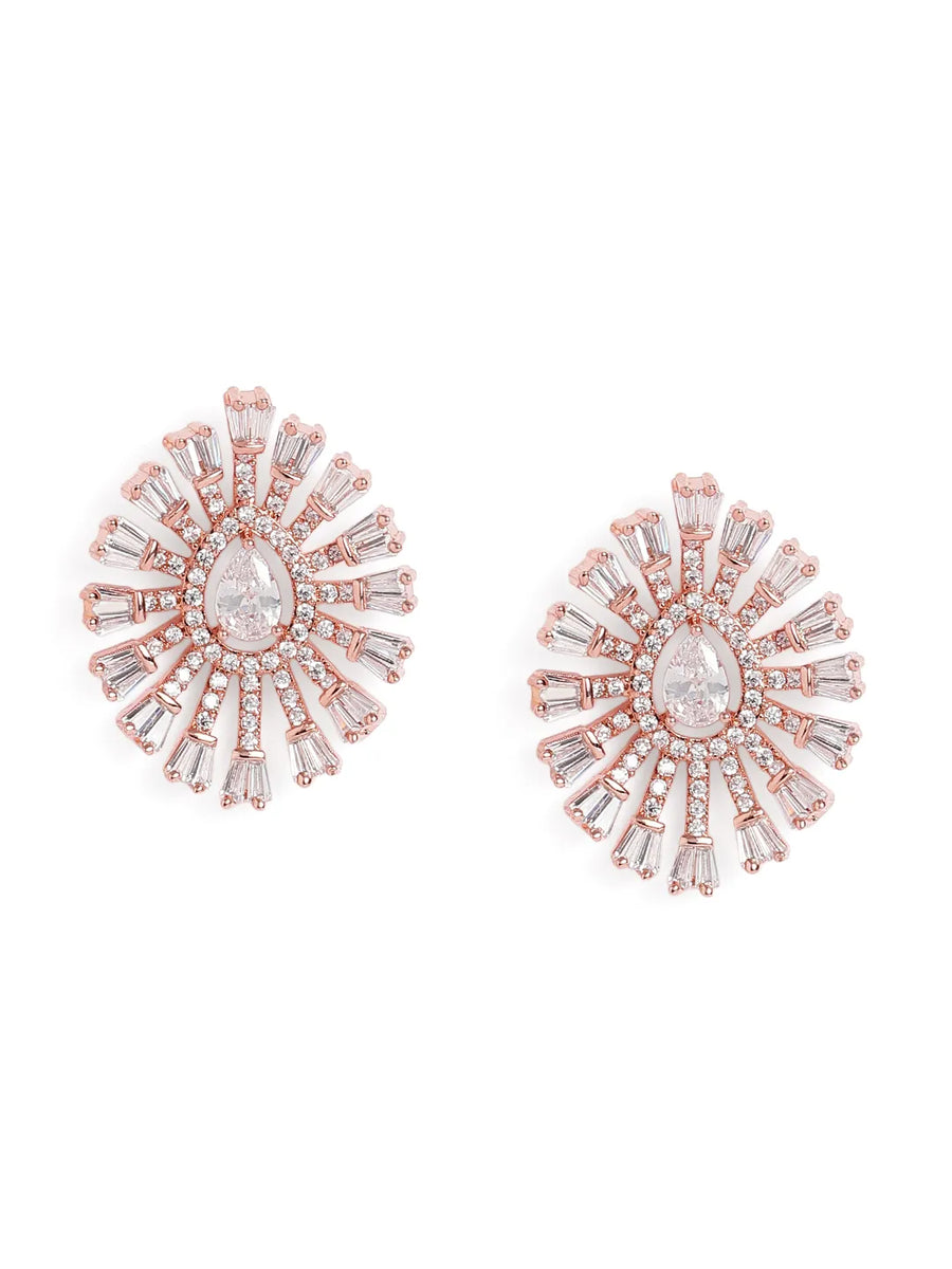 Dazzling CZ Sunburst Jewelry Set